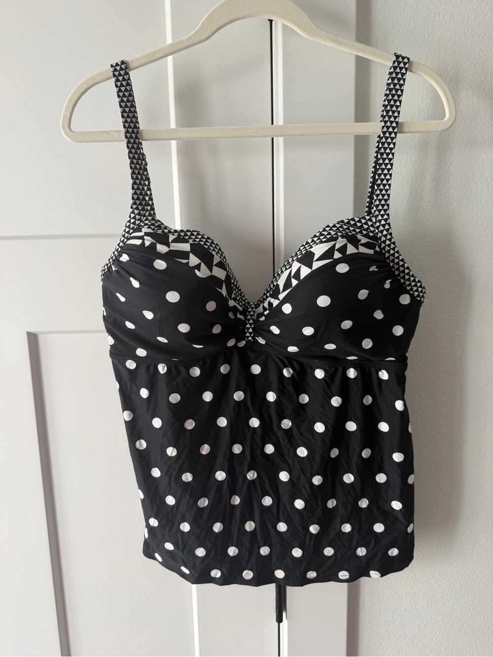 Coco Reef Black and White Polka Dot Swim Top
